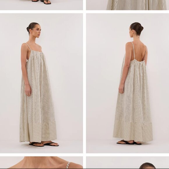 PALMA CREAM SILK BLEND MIDI DRESS, size US 2 (XS) - Picture 1 of 7